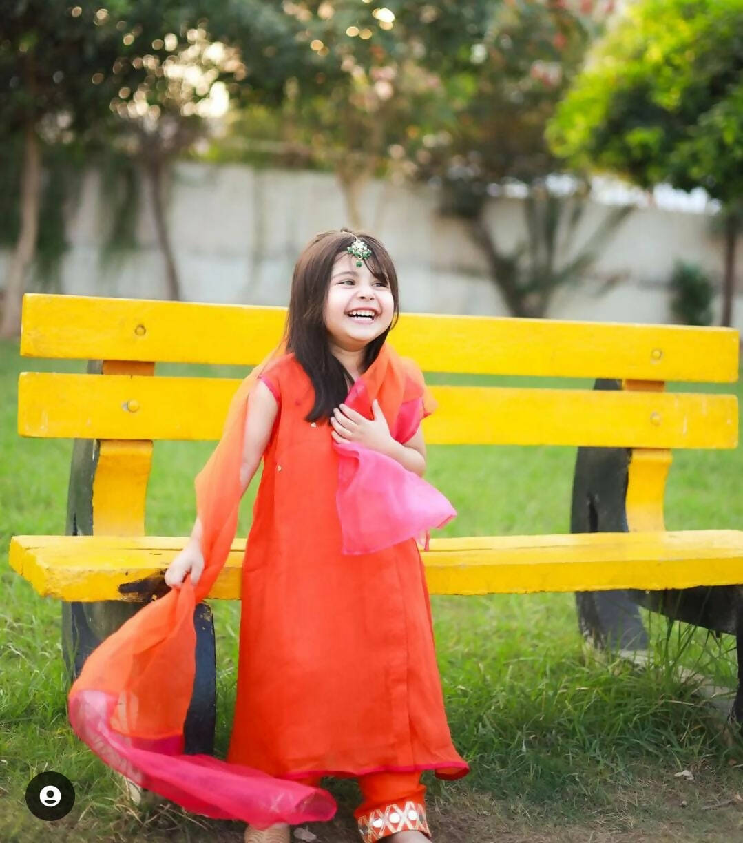Orange 3pc suit | Girls Shalwar Kameez | Worn Once