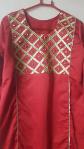 Red Pink Frock Trouser | Girls Shalwar Kameez | Brand New