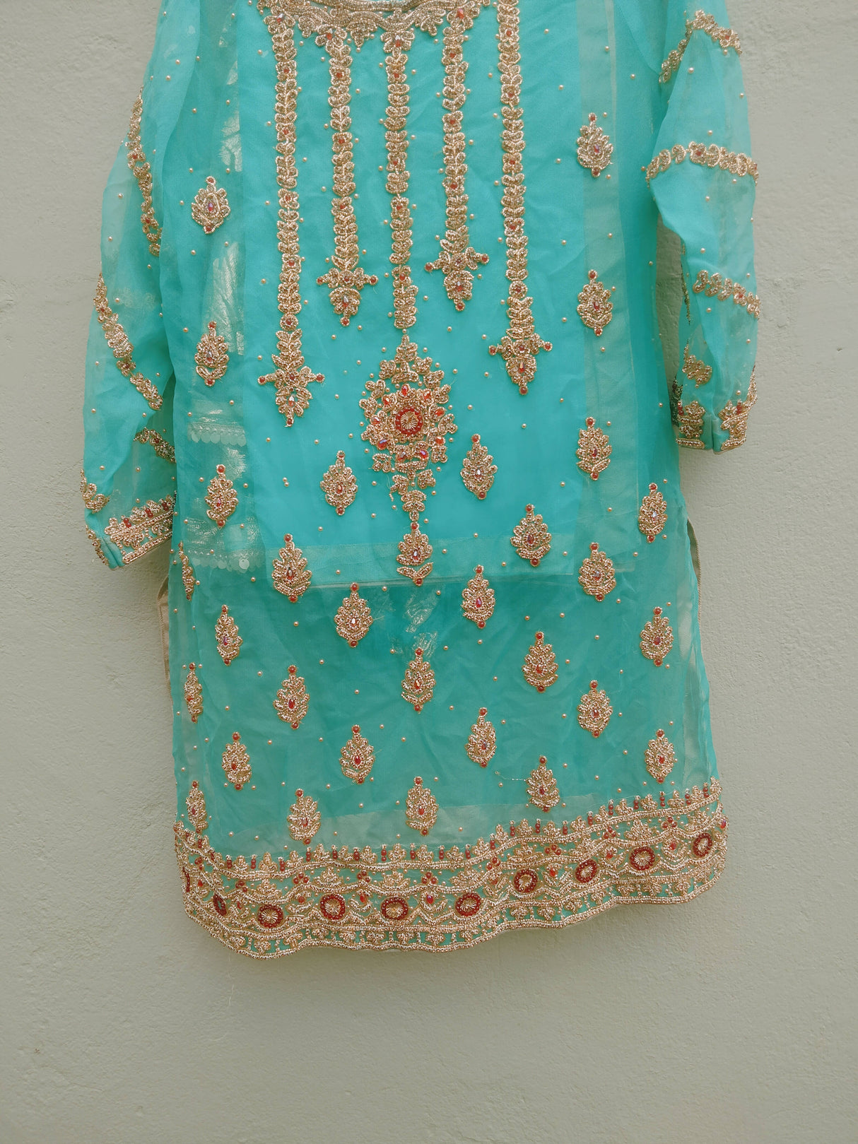 Ferozi green formal Suit | Women Locally Made Formals | Medium | New