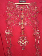 Legends by Inzamam Ul Haq | Embroidered Red Kurta & Dupatta | Women Branded Kurta| Medium | Preloved