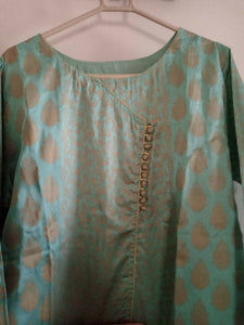 Turquoise angarkha style shirt | Women Locally Made Kurta | Preloved