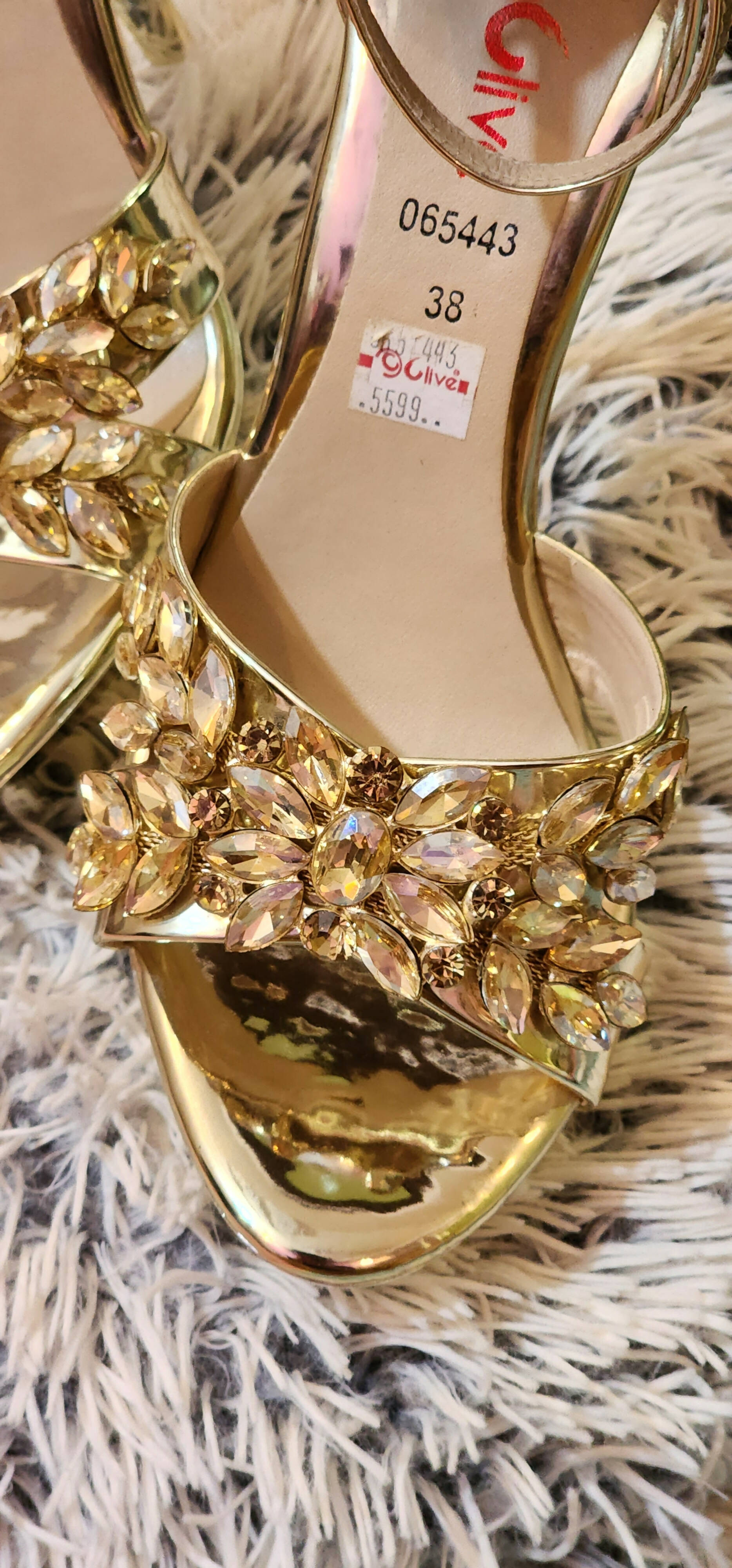 Gold color store women's shoes