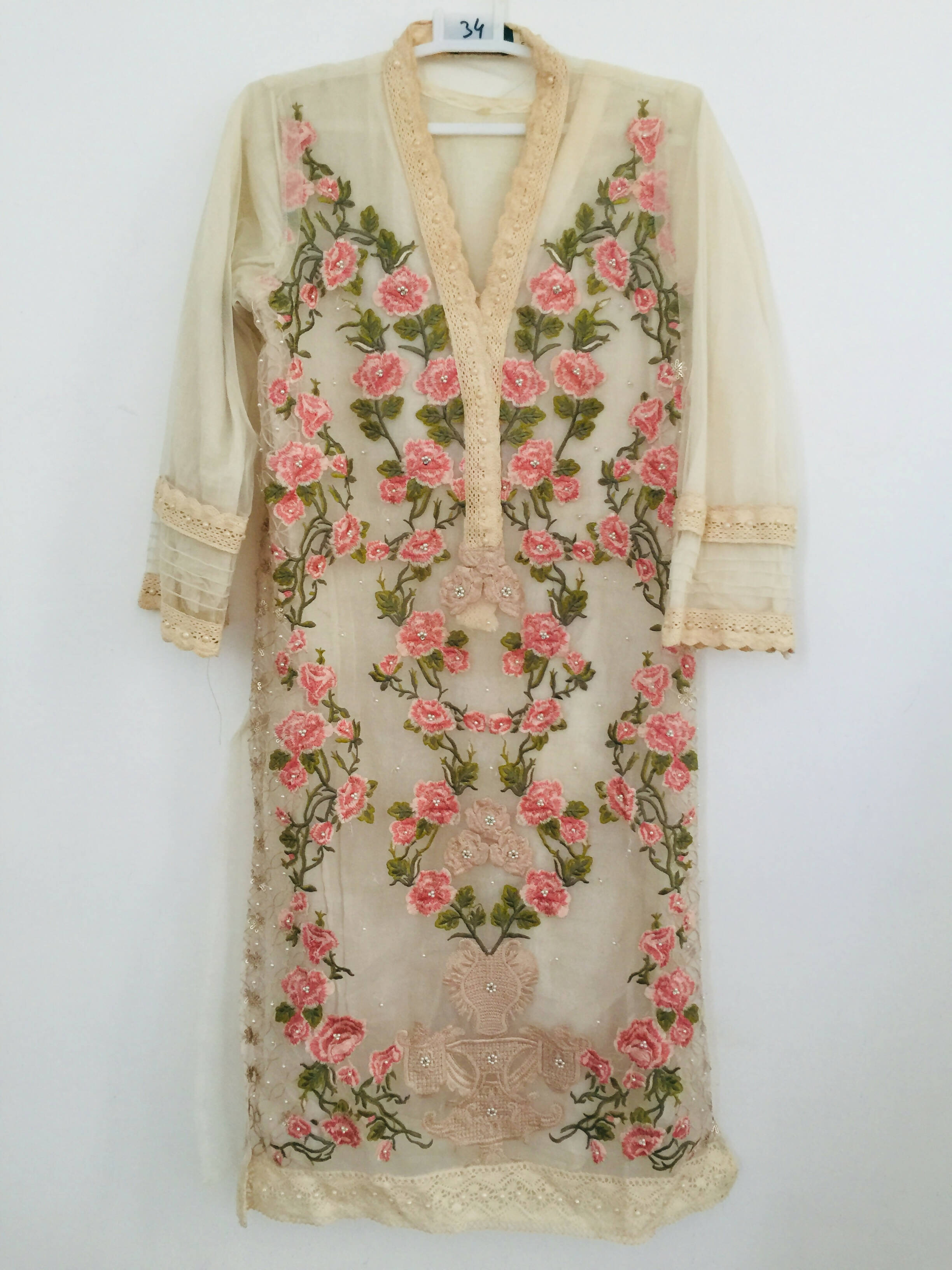 Embroided Pearl Work Kurta| Women Locally Made Kurta | Small | Worn Once