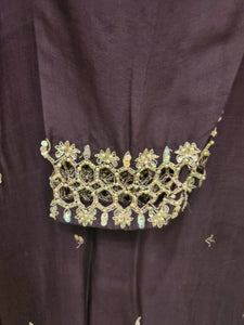 Dark Purple Organza Suit | Women Locally Made Formals | X-Large | Preloved