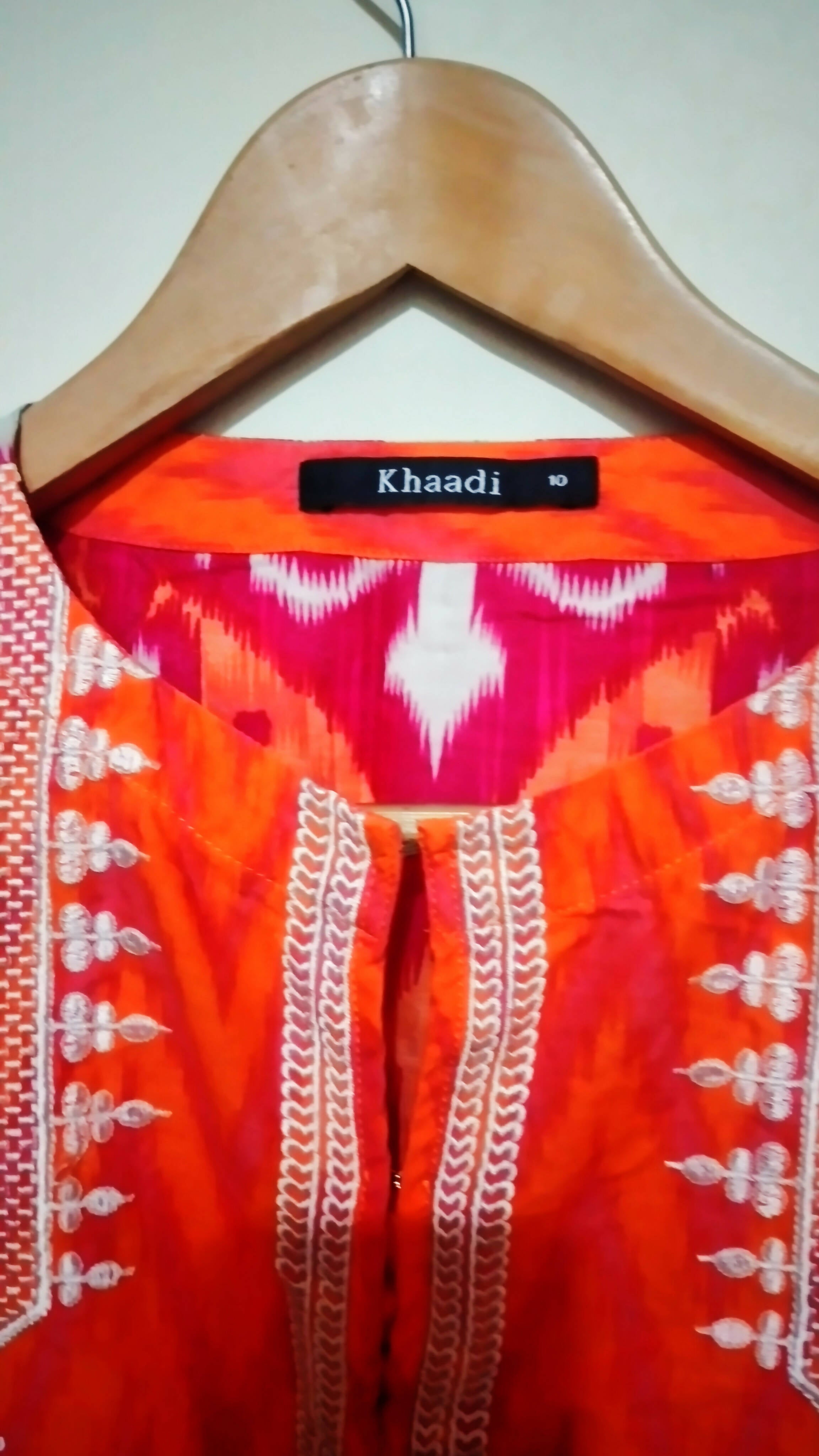 Khaadi | Orange embroidered kurta | Women Branded Kurta | Worn Once