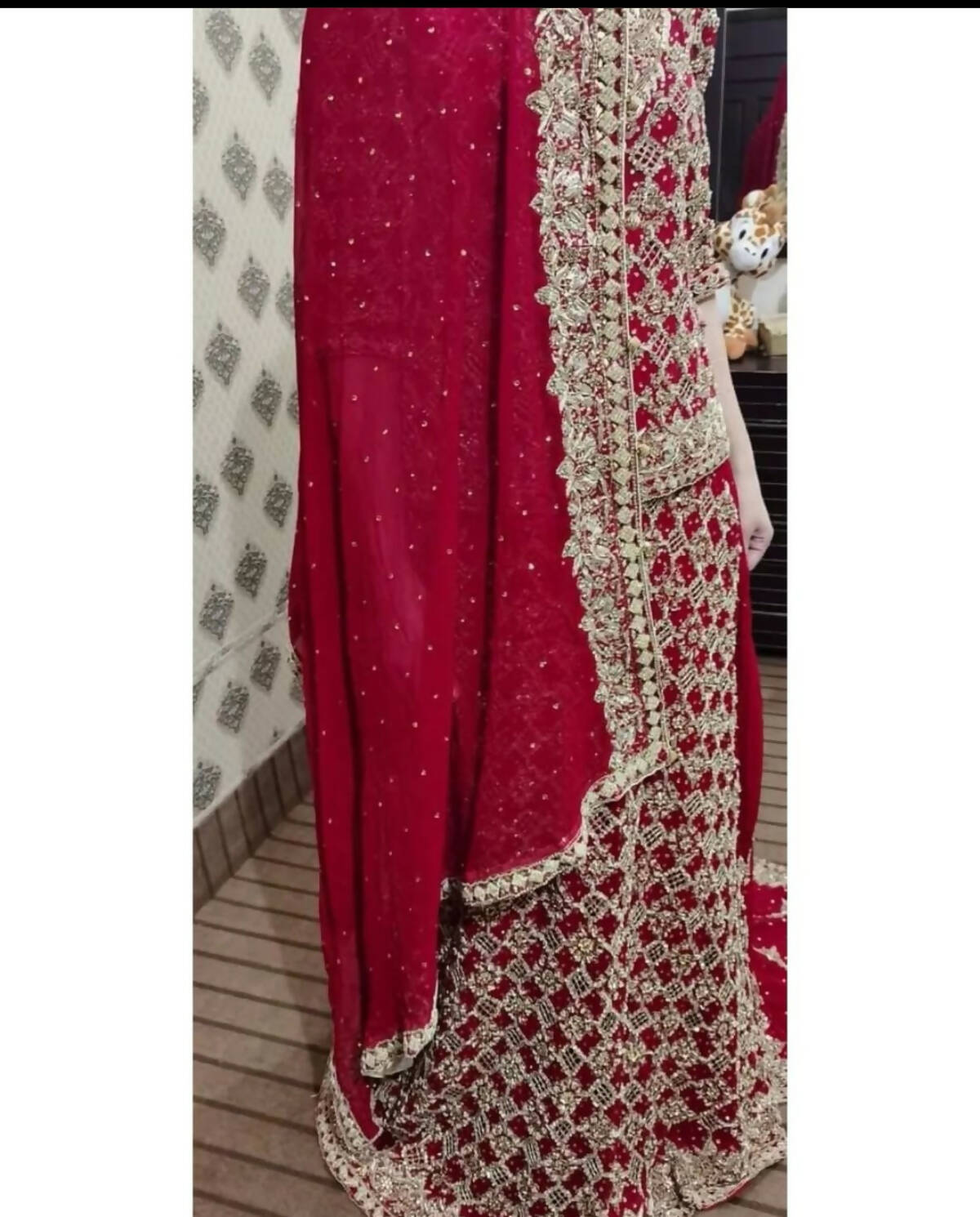 Red Bridal lehnga with back tail | Women Bridals | Preloved