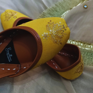 Yellow and Golden Color Khussa | Women Shoes | New