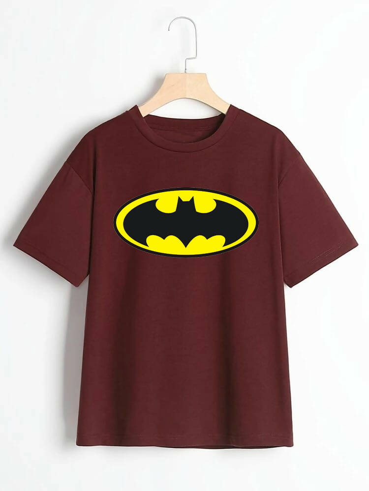 Fashion Holic | Batman Printed (ALL SIZES) | Half Sleeves T-Shirt | Women Tops and Shirt | New