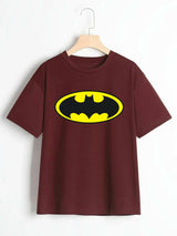 Fashion Holic | Batman Printed (ALL SIZES) | Half Sleeves T-Shirt | Women Tops and Shirt | New