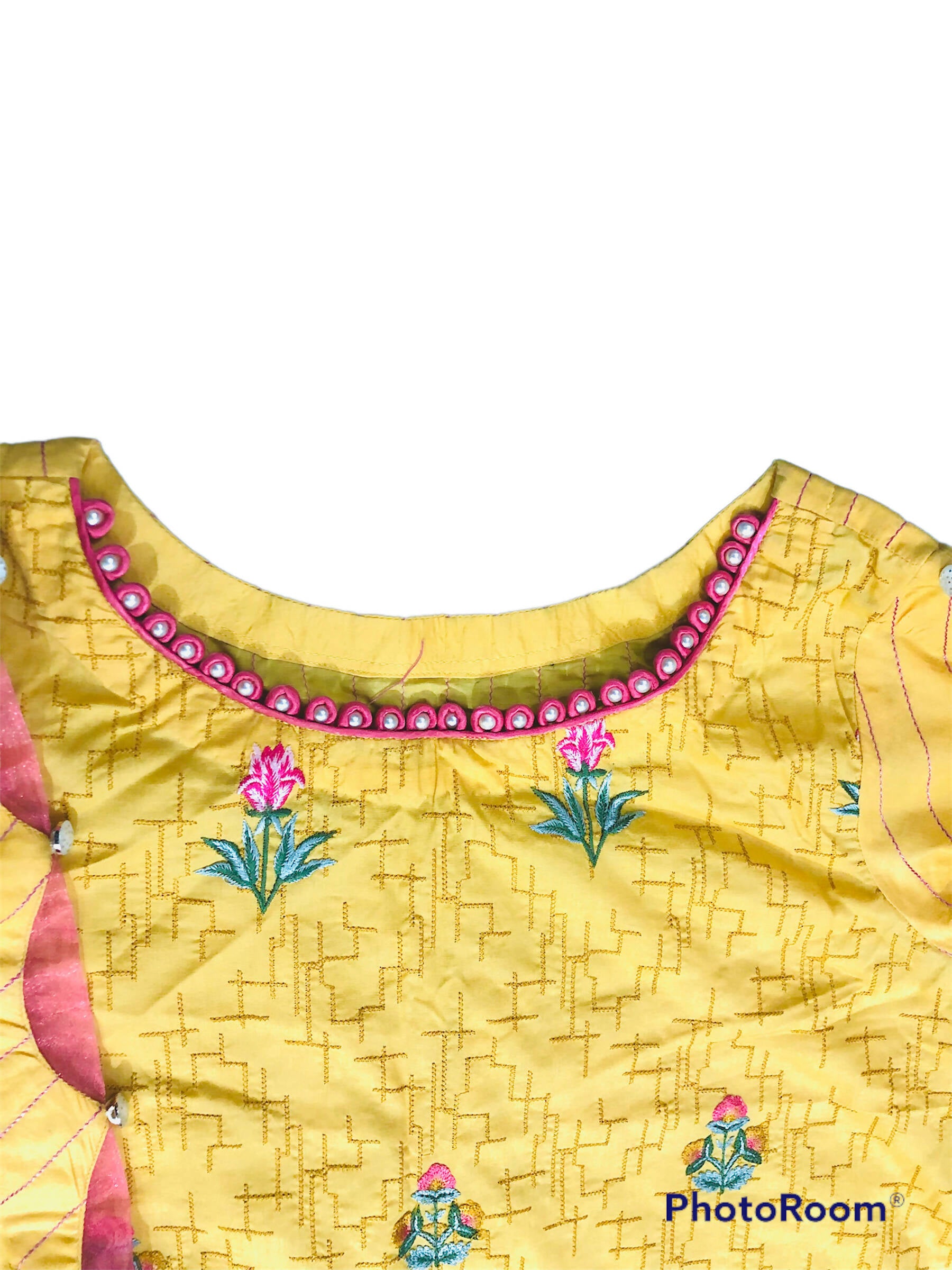 Sapphire | Yellow 3 PC | Women Branded Kurta | Medium | Preloved