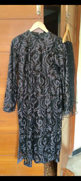 Black Fancy Embroidered Suit | Women Locally Made Formals |Medium | Worn Once