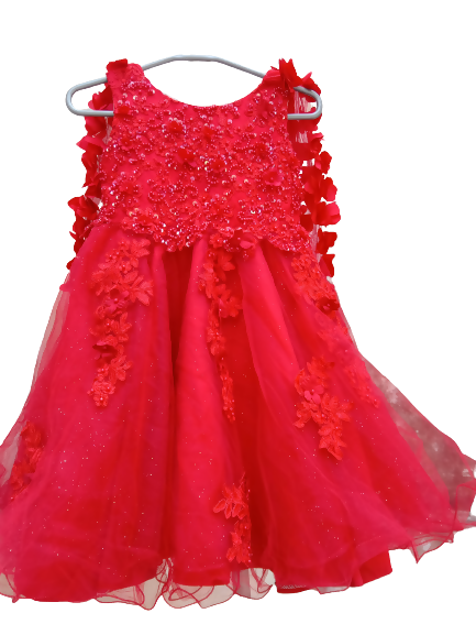 NNJXD Girl Dress Kids Ruffles Lace Party Wedding Dresses Size (130) 5-6  Years Flower Rose in Saudi Arabia | Whizz Special Occasion