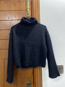 Black Turtle Neck Fur Sweater | Women Sweaters & Jackets | Small | Worn Once