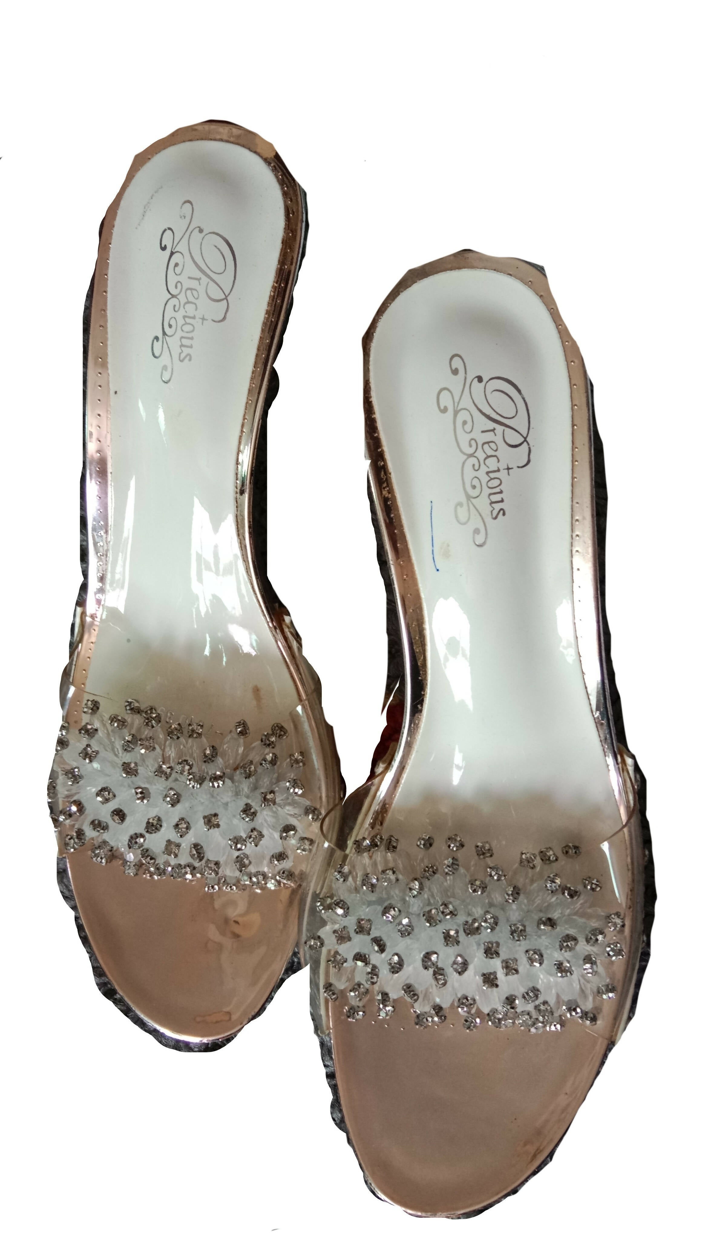 Peach Glass Fancy Heels | Women Shoes | Size: 37 | New