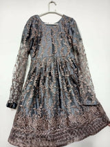 Gray Peplum With Gharara | Women Formals | Small | Worn Once