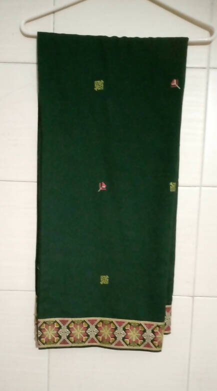 Dark Green Embroided Shawl | Women Accessories | Full Size | Preloved