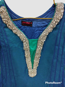 Beautiful Blue & Sea Green Dress (SIze: S) | Women Frocks & Maxis | Preloved
