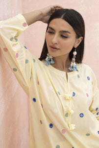 Khaadi | Beige Drop shoulder Shirt | Women Branded Kurta | Brand New