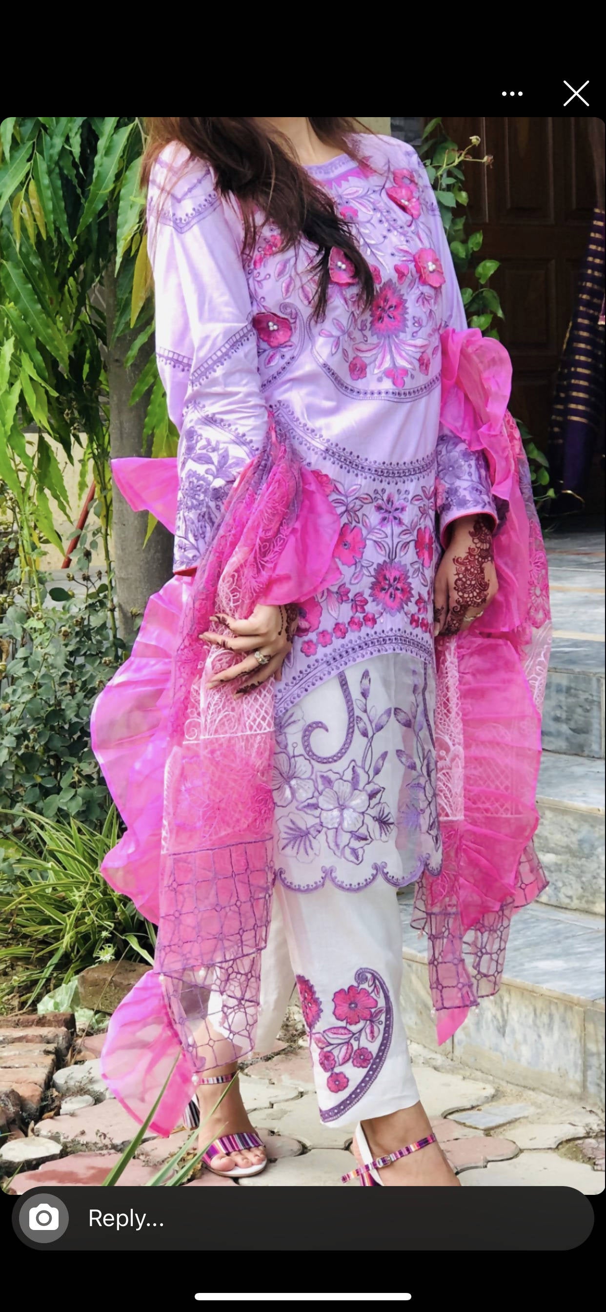 Mushq | Purple Stitched 3 Piece Lawn Dress | Women Branded Kurta | Worn Once