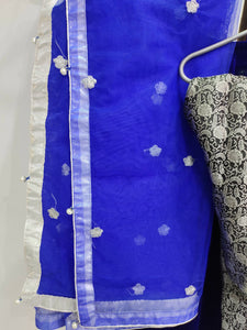 Blue Color 3 Pc Suit | Women Locally Made Formals | Medium | Worn Once