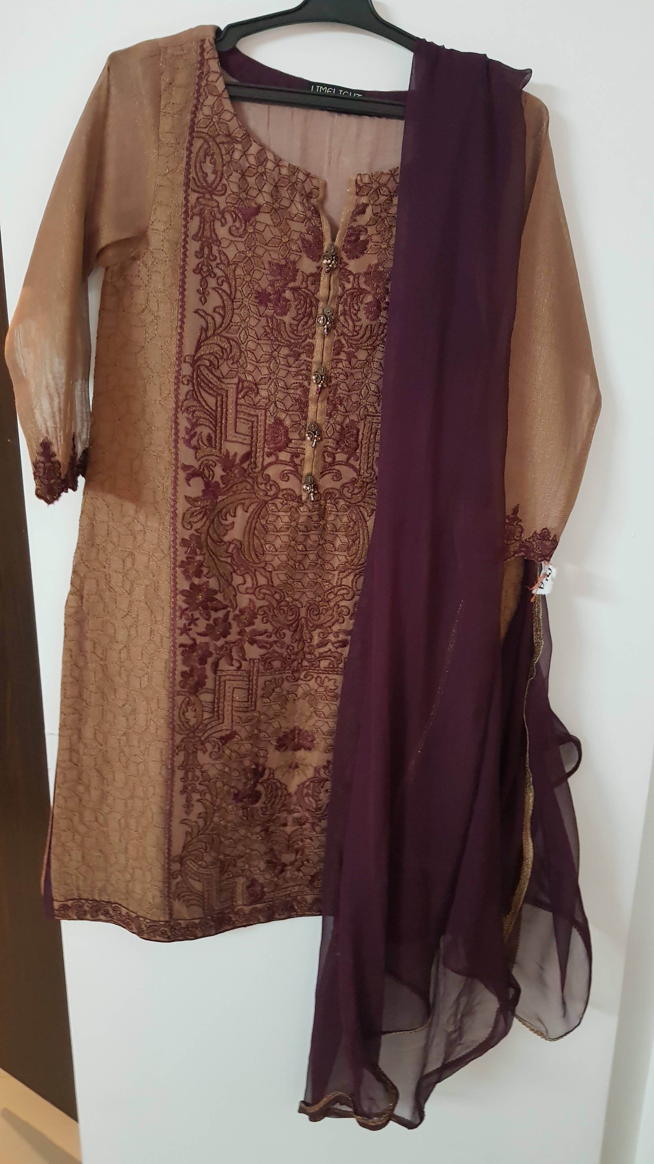 Limelight | dress 3 pc Brown purple | Women Formals | Worn Once