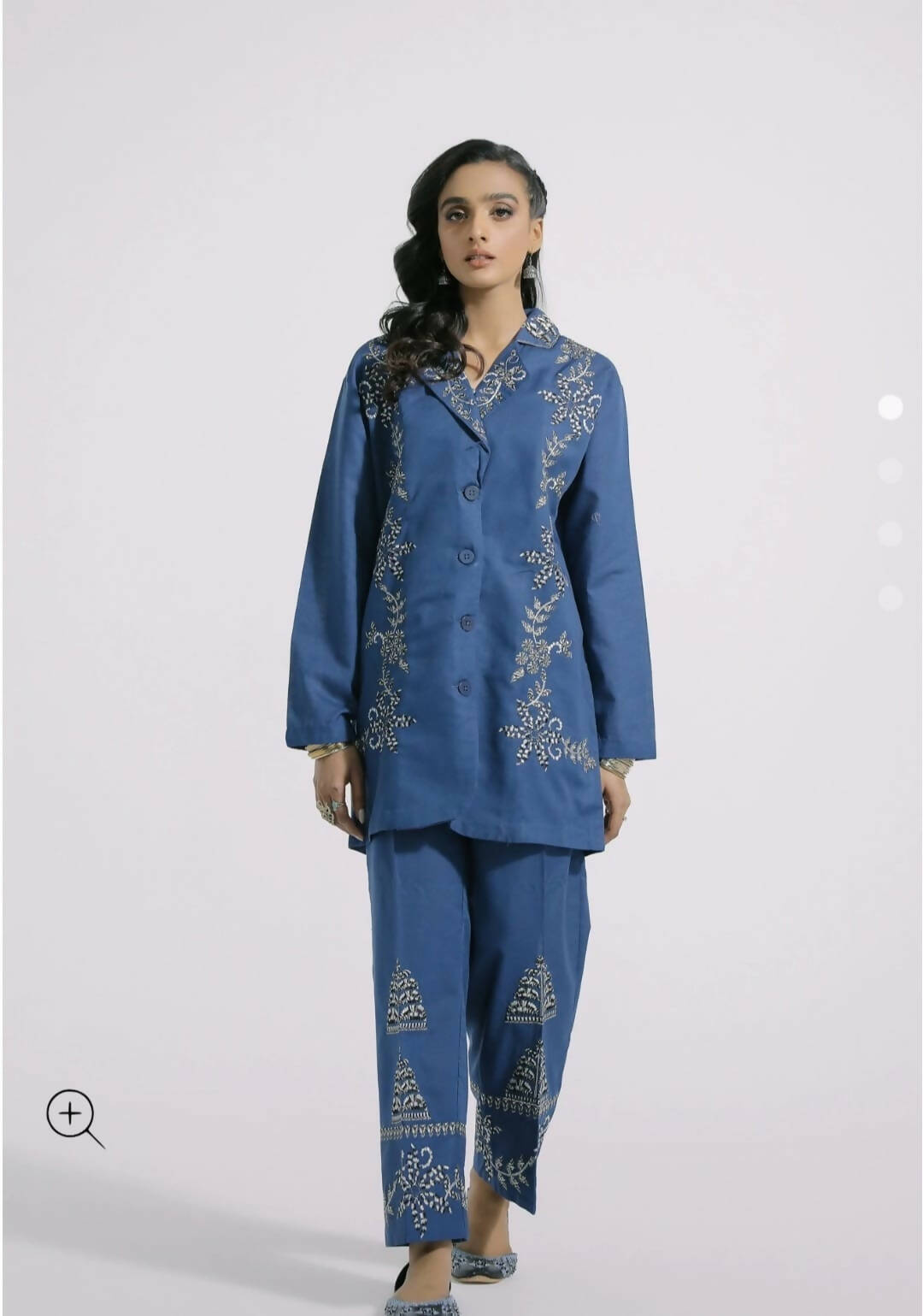 Ethnic | Full Embroided Shirt Embroided Trouser (Size: M ) | Women Tops & Shirts | Worn Once