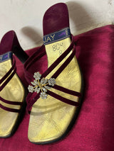 Jay Shoes | Maroon Velvet Heels | Women Shoes | Size: 8 | Preloved