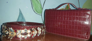 Maroon textured bag (Size: S ) | Women Bags | New