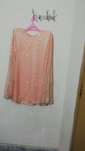 Image | Fancy Cape Shawl with Silk Trousers & Under Shirt. (Size: S ) | Women Branded Kurta | Preloved