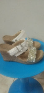 White Wedge Slippers | Women Shoes | Size: 6 | New