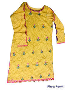 Sapphire | Yellow 3 piece dress | Women Branded Kurta | Preloved
