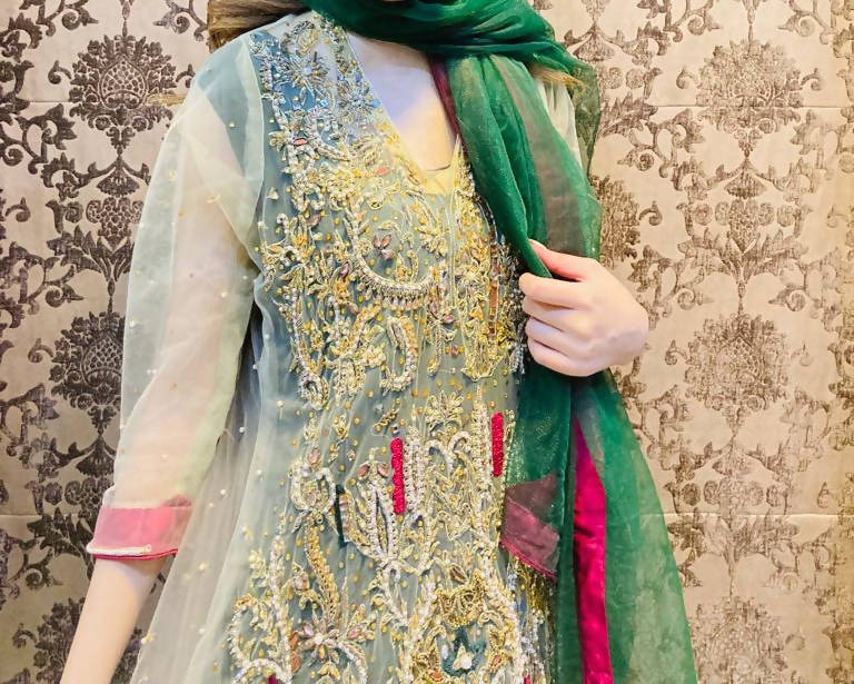 Green Formal Frock Style Suit | Women Locally Made Formals | Preloved