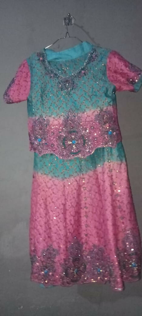 Girls Fish Lehenga | Kids | Girls Shalwar Kameez | Medium | Worn Once