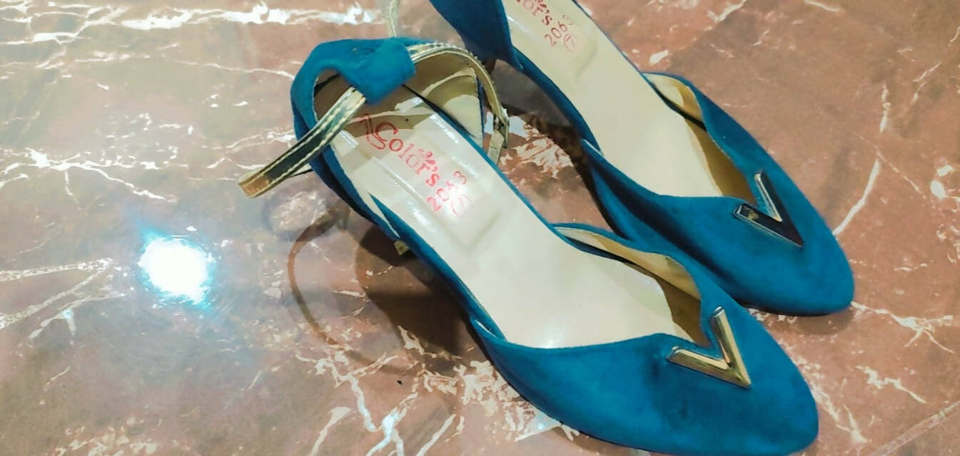 Blue Heel Shoes | Women Shoes | Size: 7 | Preloved