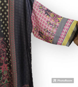 Khaadi | Grey Printed Silk kurta | Women branded Kurta | Size 10 | Preloved