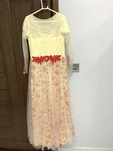 Long Red & Cream Maxi | Women Froks & Maxis | Small | Worn Once