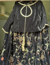 Stunning Velvet Black Lehnga | Women Locally Made Formals | Medium | Worn Once