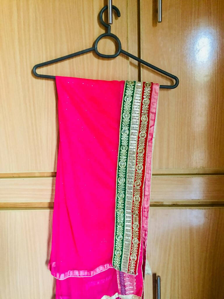 Orange Net Frock With Dupatta And Capri | Women Frocks & Maxis | Medium | Preloved