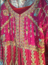 Embroidered Maxi with Banarsi Sharara | Women Locally Made Formals | Small | Preloved