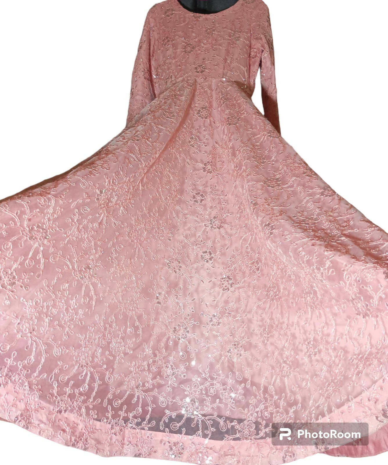 Tea Pink Embroidered Maxi | Women Froks & Maxis | Medium | Worn Once