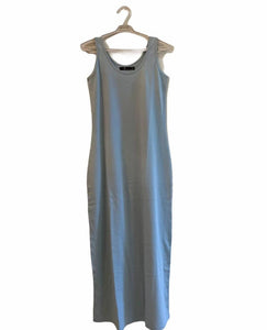 WOMEN's DRESS | LADIES BASIC SLEEVELESS MAXI DRESS | LIGHT GREY BLUE | PRELOVED