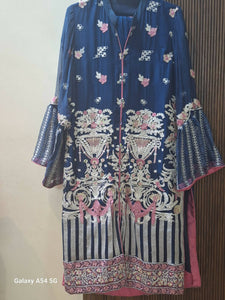 Blue Chiffon Suit | Women Locally Made Formals | Large | Preloved