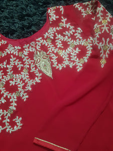 Red embroided suit | Women Shalwar Kamiz | Preloved
