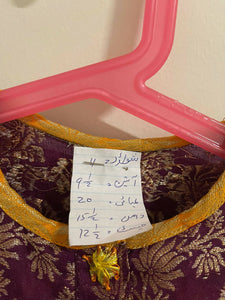 Beautiful Jamawar Suit | Girls Shalwar Kameez | Size: 3-4 Year Girls | Preloved