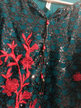 Saima.B | Green Shirt With Trouser | Women Branded Formals | Small | Preloved