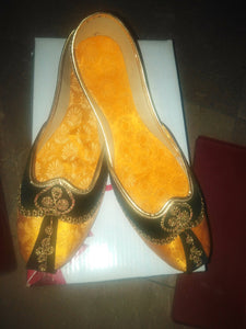 Yellow & Green Fancy Khussa | Women Shoes | Size: 39 | New