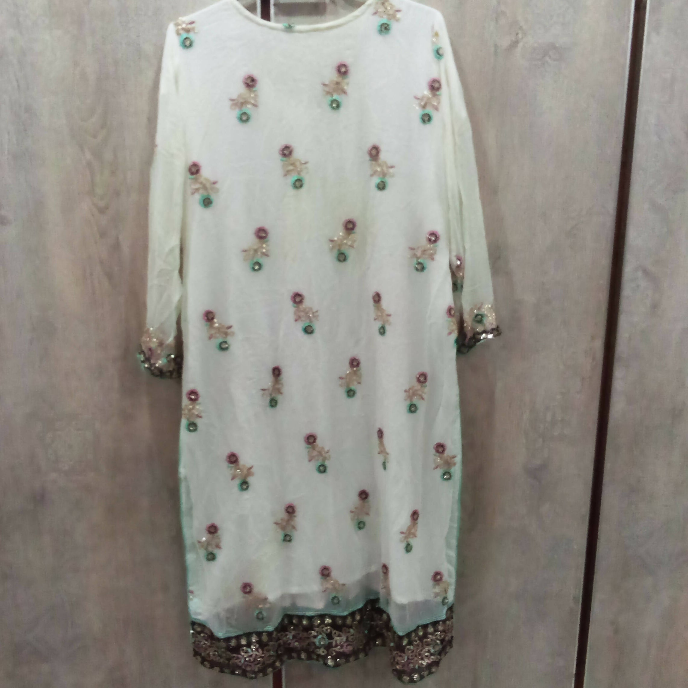 Haseen White Formal Suit | Women Locally Made Formals | Medium | Worn Once