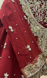 Handmade  Embroidered  Zari Suit | Women Locally Made Formals | Small | New