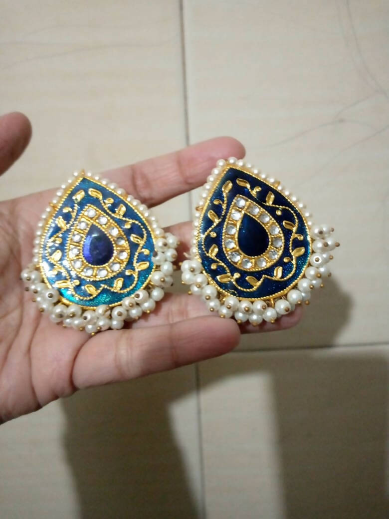 White & Blue Earrings | Women Jewelry | Preloved