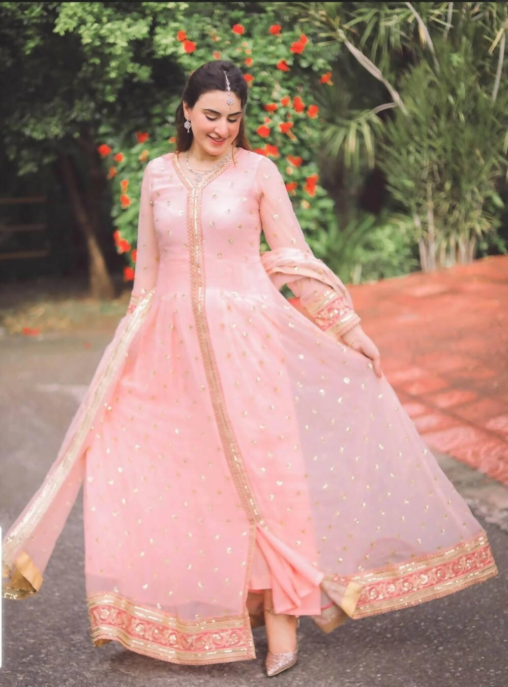 Pink flared Frock | Women Frocks & Maxis |Large | Worn Once